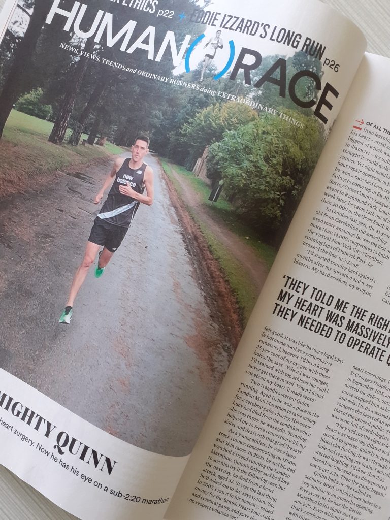 KEVIN QUINN, New York Virtual Marathon winner, interview – Runner’s World, May 2021 issue