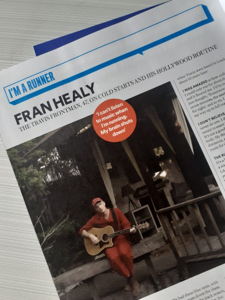 FRAN HEALY of TRAVIS interview – Runner’s World, Aug 2021 issue