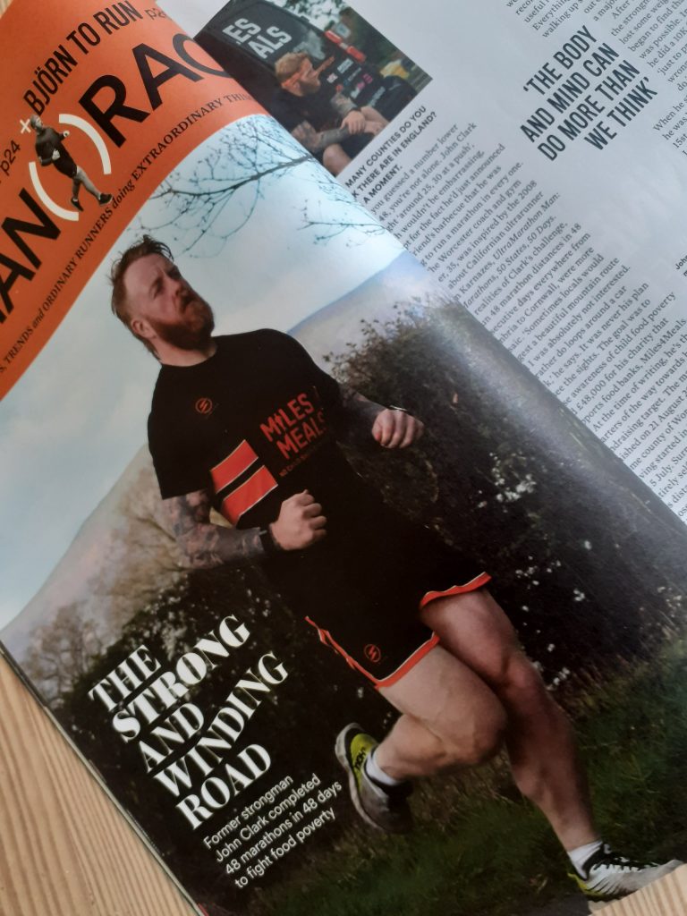 JOHN CLARKE – 48 MARATHONS IN 48 DAYS – Runner’s World, April 2022 issue