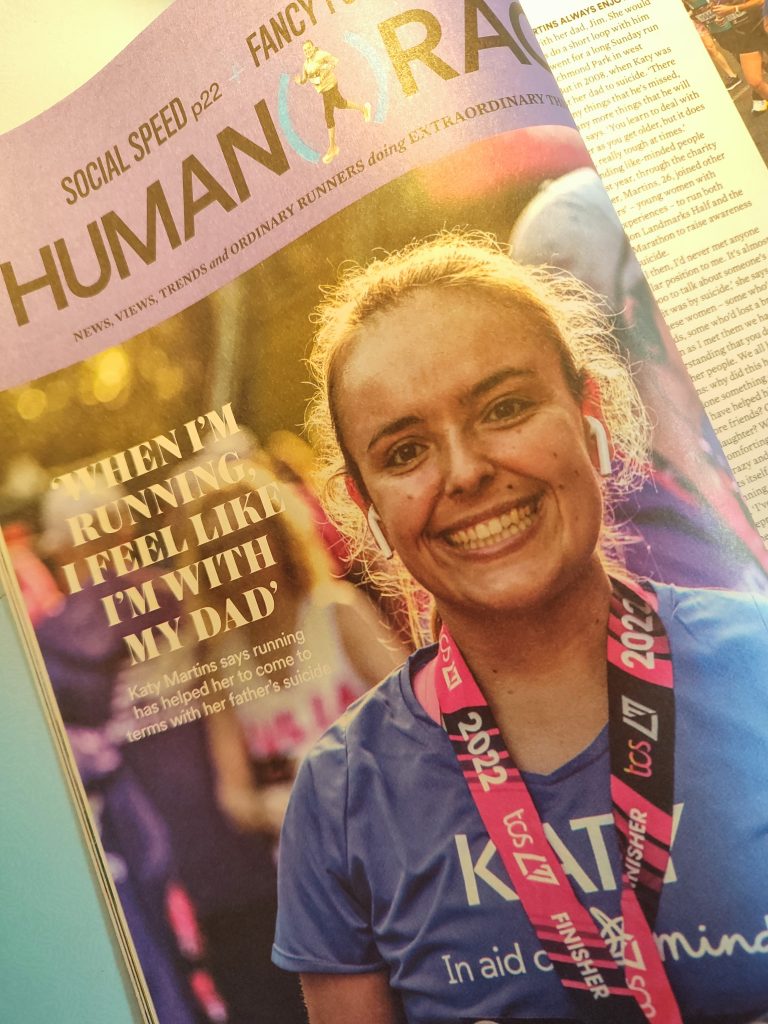 KATY MARTINS – Movember, male suicide and London Marathon – interview, Runner’s World April 2023