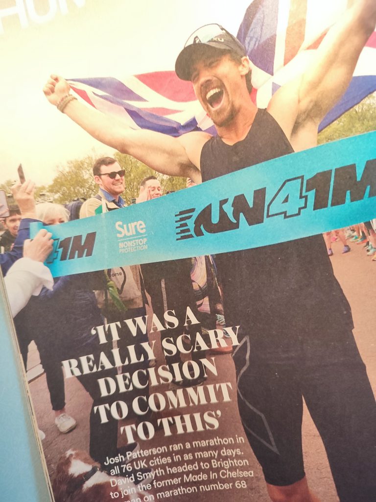 JOSH PATTERSON interview – Marathon in every UK city – Runner’s World, Sept 2023