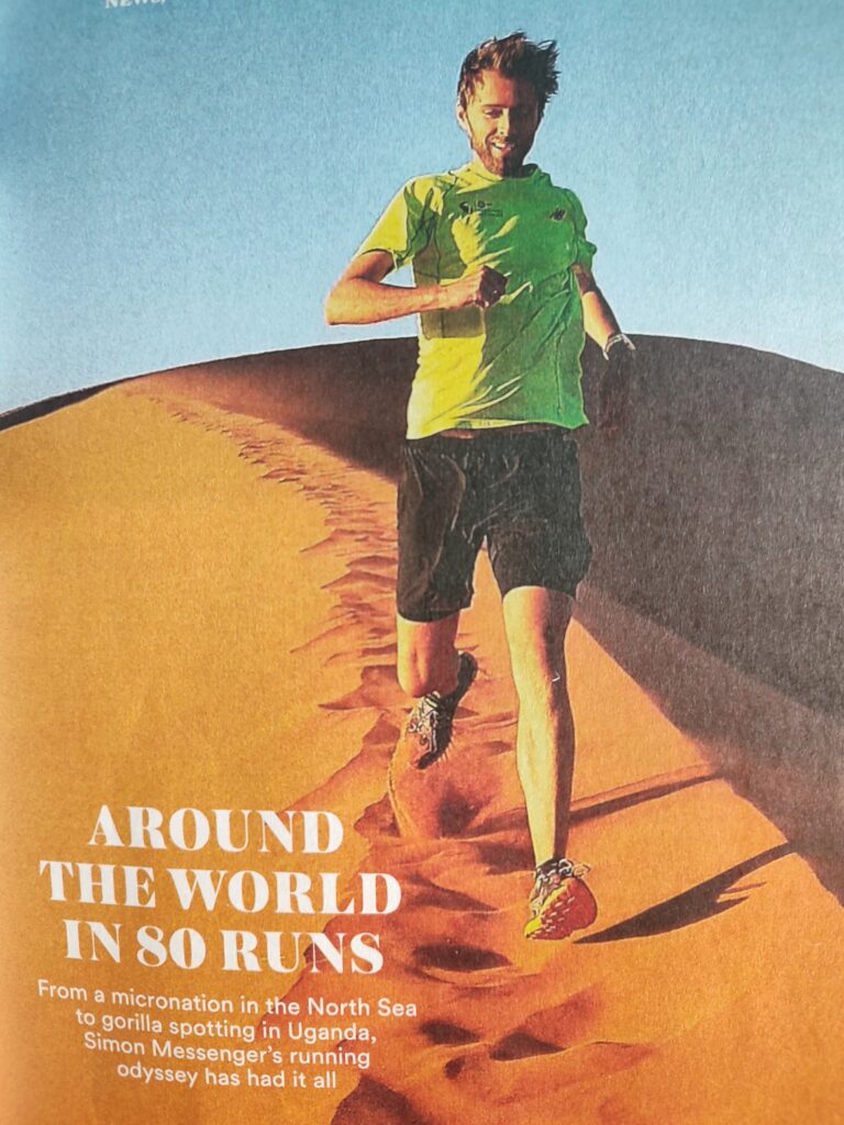 SIMON MESSENGER – Around the World in 80 Runs – Runner’s World, Jan 2025 issue