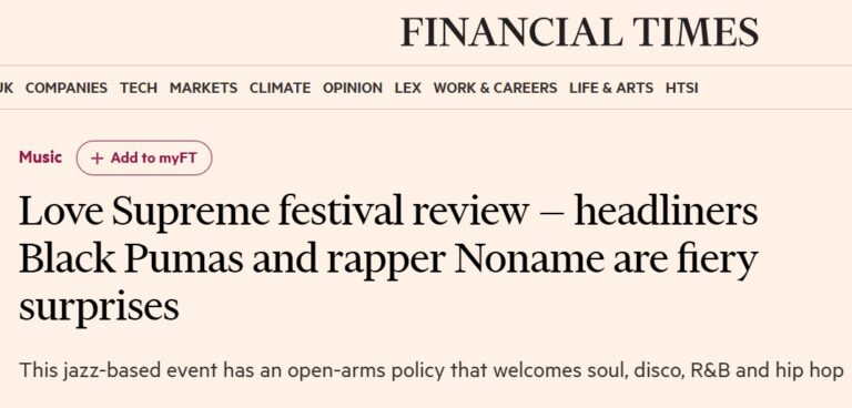 LOVE SUPREME FESTIVAL – Financial Times, July 2024