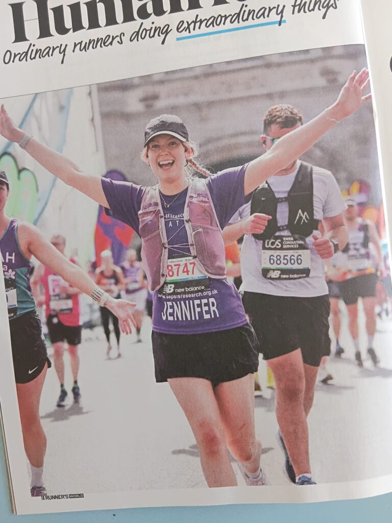 JENNIFER GAVIN – surviving sepsis – Runner’s World, Aug 2026 issue